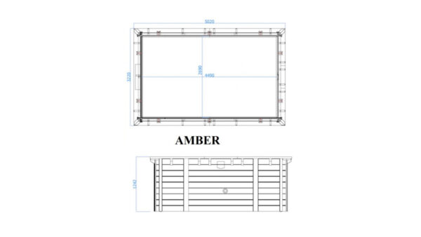 Stylový obdélníkový zahradní bazén Amber